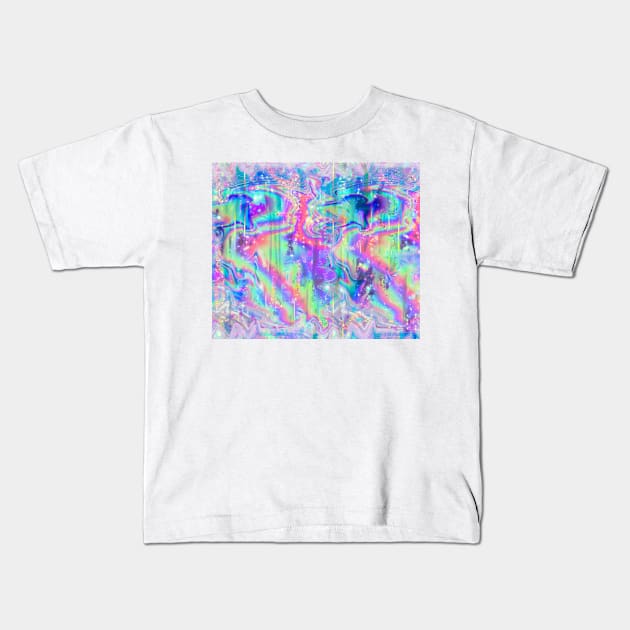 Psychedelic Holographic Texture Kids T-Shirt by saradaboru